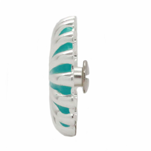 Pinwheel Concho Silver And Turquoise 1.25" Side