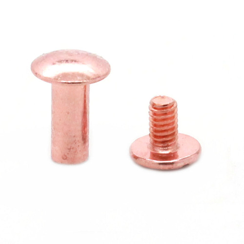 Shiny Copper Binder Post 1/2" Chicago Screws 10 Pack 