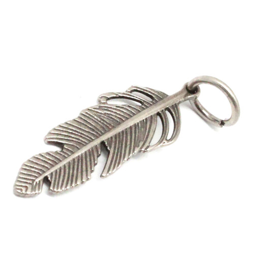 Feather Charm Antique Nickel