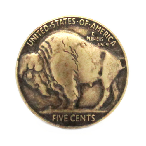 Buffalo nickel antique brass front