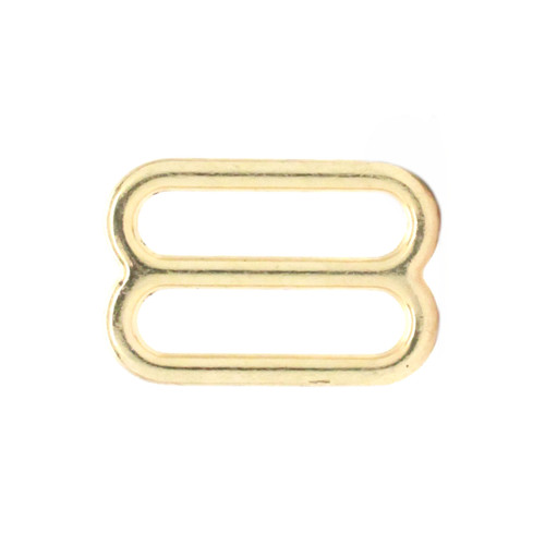 Double Loop Strap Adjuster 1 Inch Brass Side