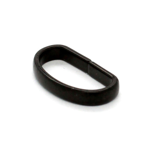 Shiny Black Solid Brass Strap Loop 1"