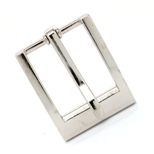 Heel Bar Belt Buckle Nickel Plated 1-1/4" Front