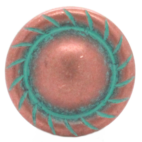 Button Concho Rope Edge Copper Patina 1.5 inch Front