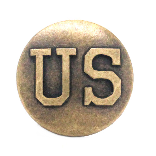 Antique brass plated calvary concho front.