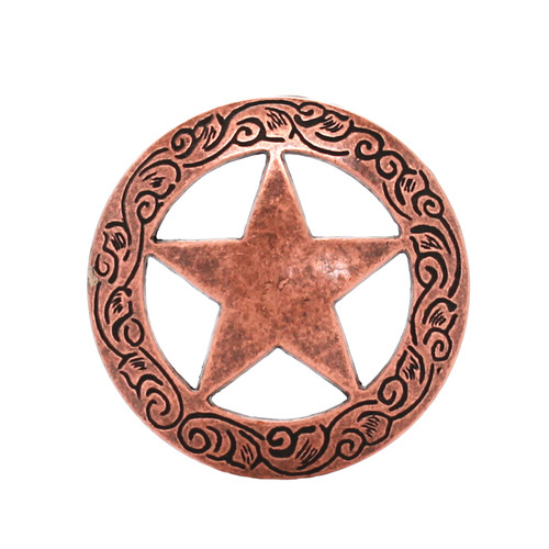 Star Concho Antique Copper Screw Back 3/4" 