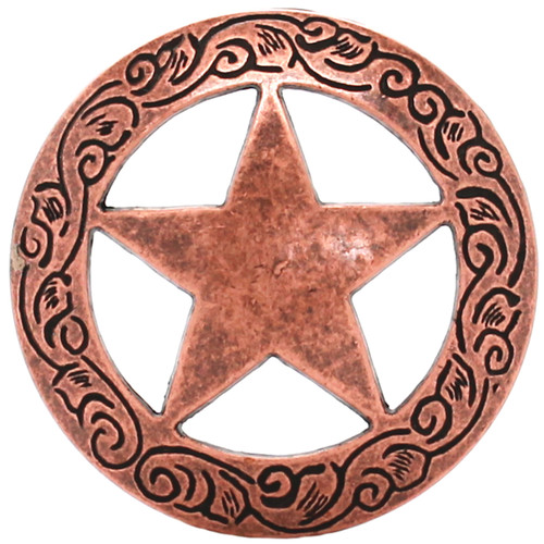 Star Concho Antique Copper Screw Back 1-3/4" 