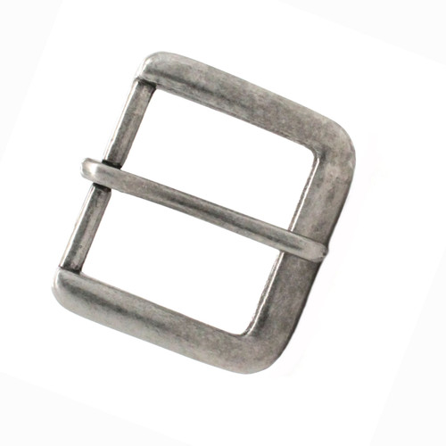 Flat Square end Bar Buckle Antique Nickel 1-1/4"  Front