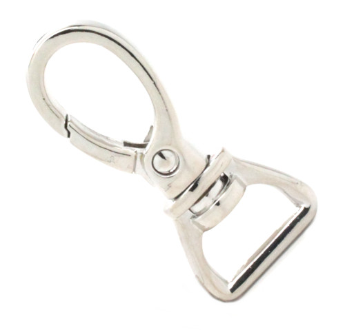 Swivel Snap Leash Clip Lobster Claw Nickel Plate 5/8" Front