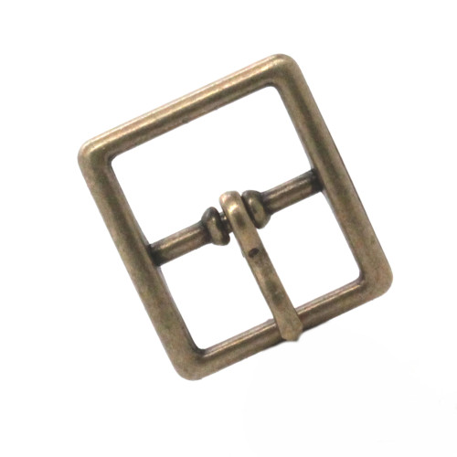 Square Strap Buckle 3/4" Antique Brass Front