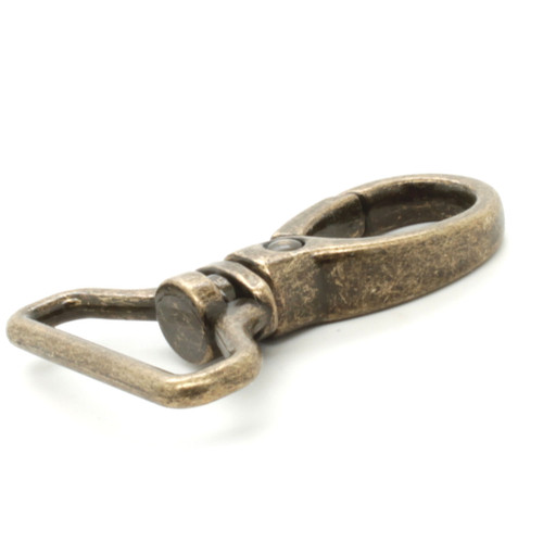Antique Brass leash clip flat in size 1-1/8".
