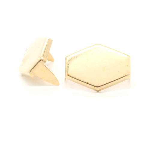 Solid brass hexagon nailhead spots in 3/4" Solid brass hexagon nailhead spots in 3/4"