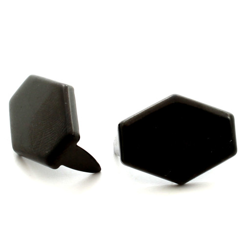 Black hexagon spots in 3/4" long. Black hexagon spots in 3/4" long.