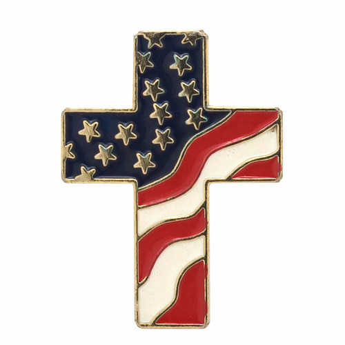 Nickel flag pin front.