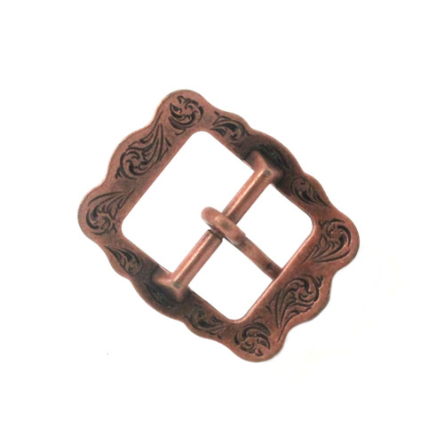 Back of the 5/8" antique copper sunburst buckle