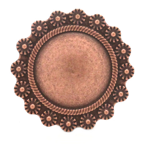 Berry and rope concho antique copper front.