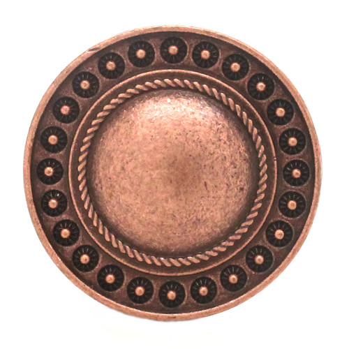 Copper rope and berry edge smooth concho front.