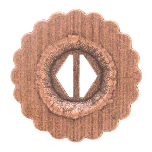 Southwest antique copper slotted concho back.