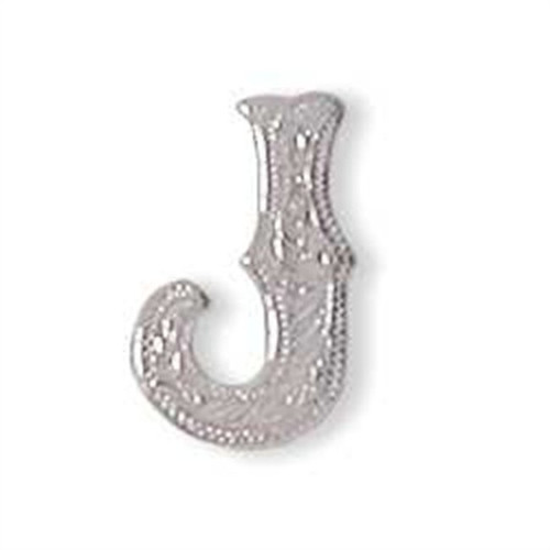 Alphabet Letter J Shiny Silver Screw Back Concho 1339-10