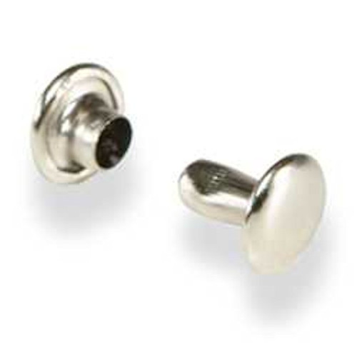 Solid Brass Nickel Plated Double Cap Rivets Large 