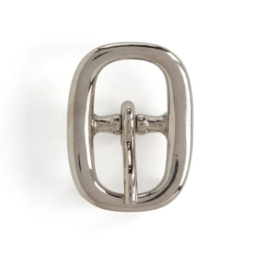 Nickel Over Solid Brass Oval Bridle Buckles 3/4"