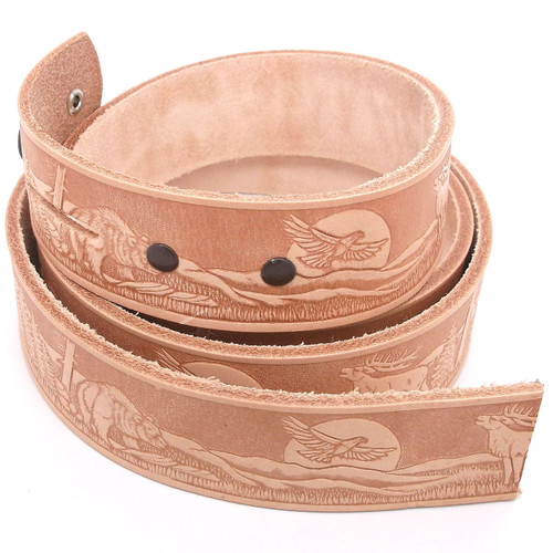 Tandy Leather Embossed Wildlife Eagle Belt Blank 1-1/2