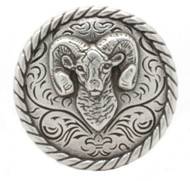 Ram Concho Antique Silver 1-1/4" Front