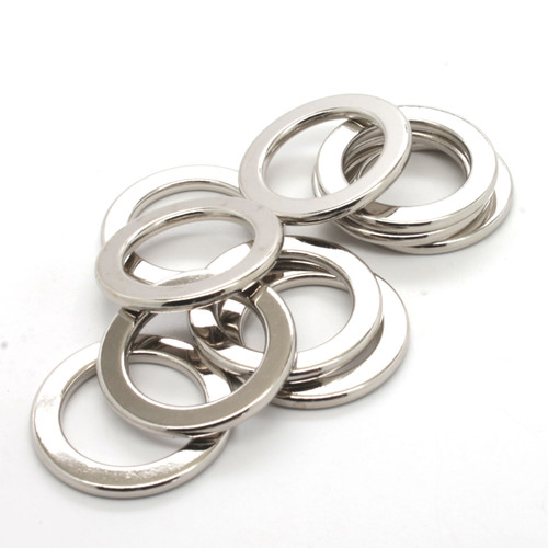 Shiny Nickel Leathercraft 10 Pack Flat Ring 1