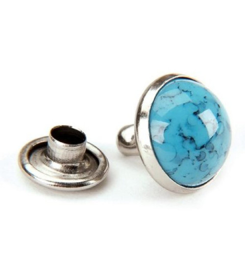 Turquoise Synthetic Gem Stone Rivets 7 mm 10 Pack 1357-03