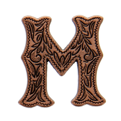 Alphabet Letter M Concho Antique Copper 3/4