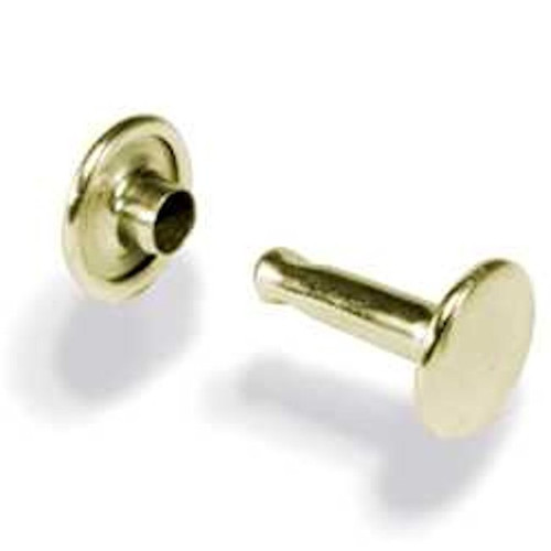 Solid Brass Medium Double Cap Rivets 100 Pk 1381-11 - Stecksstore