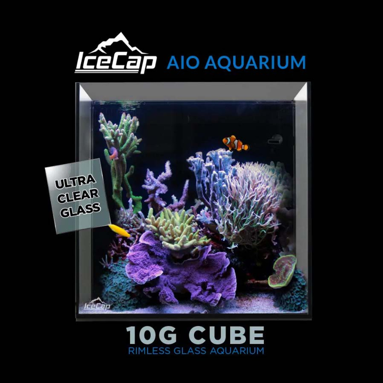 IceCap 20 Gallon Cube AIO Rimless Glass Aquarium