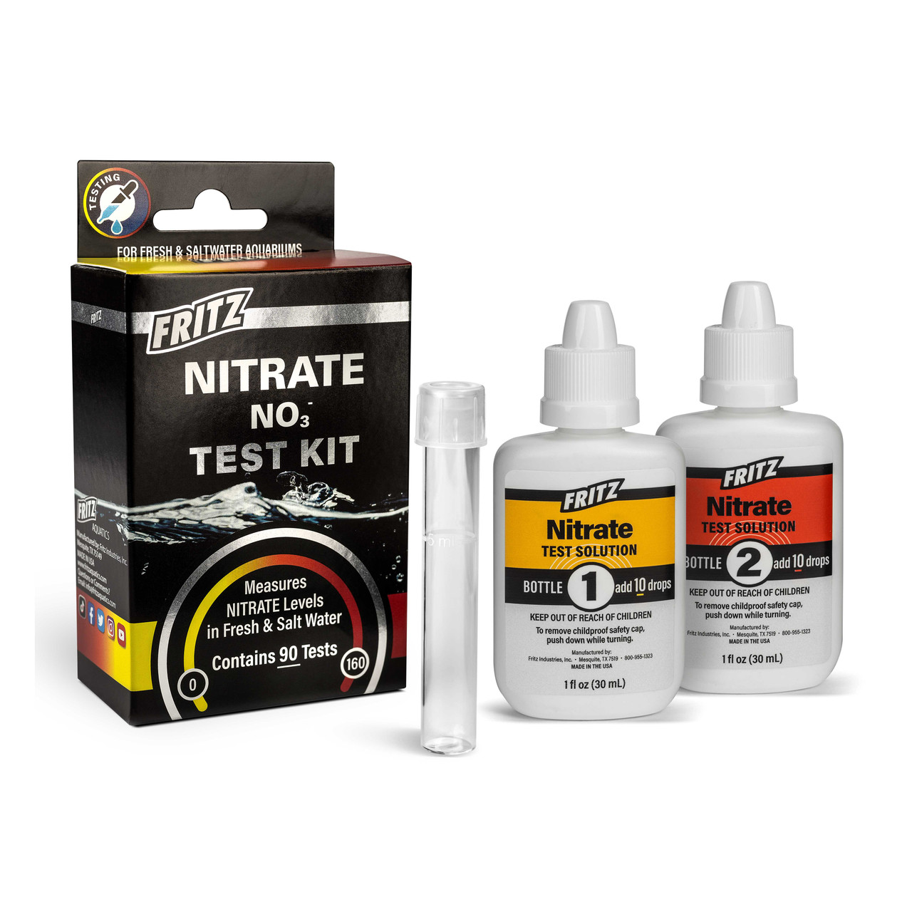 Nitrate Liquid Test Kit (Up to 90 Tests) - Fritz Aquatics ...