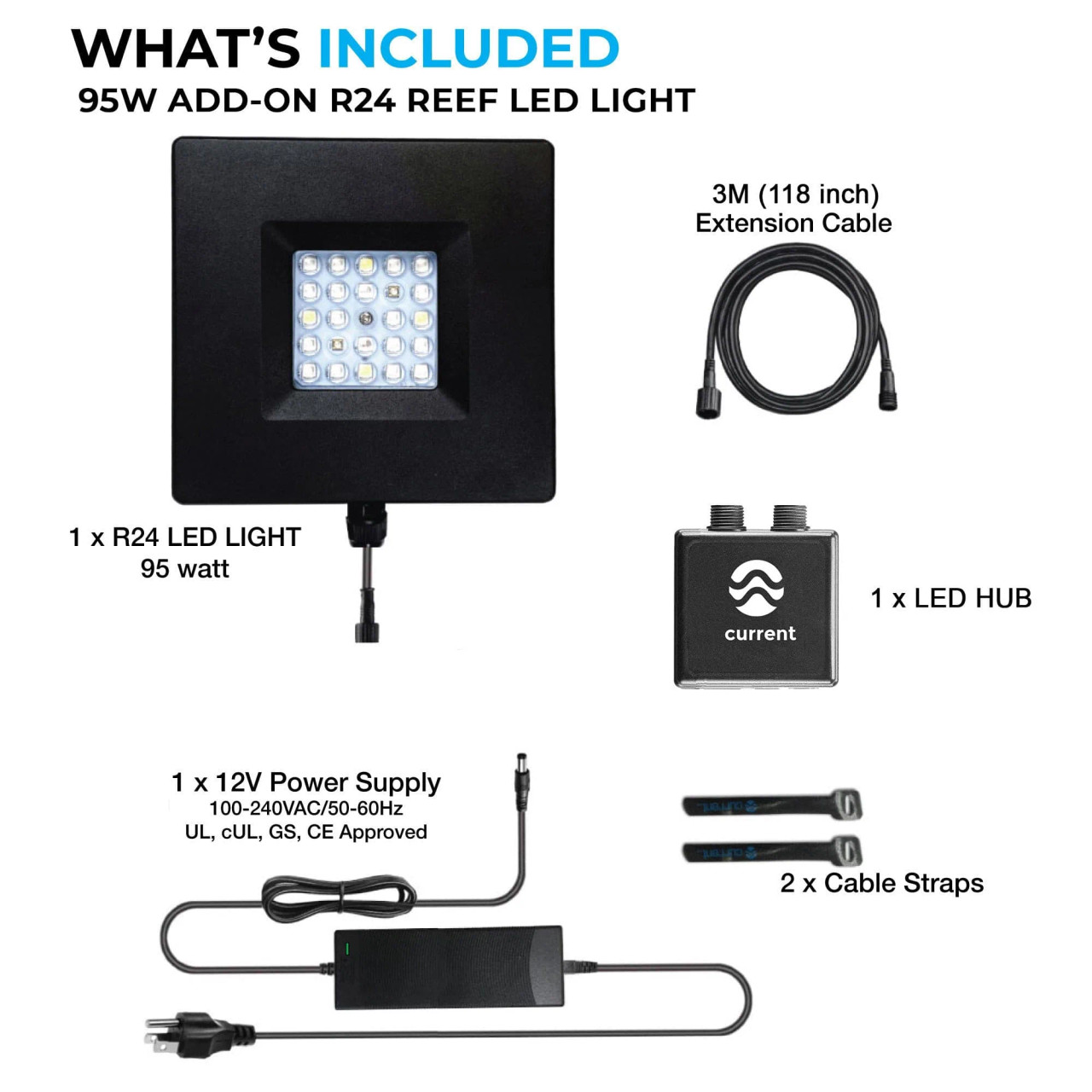 Add On Orbit Marine R24 (95 Watt) Bluetooth Aquarium Light w/Mount