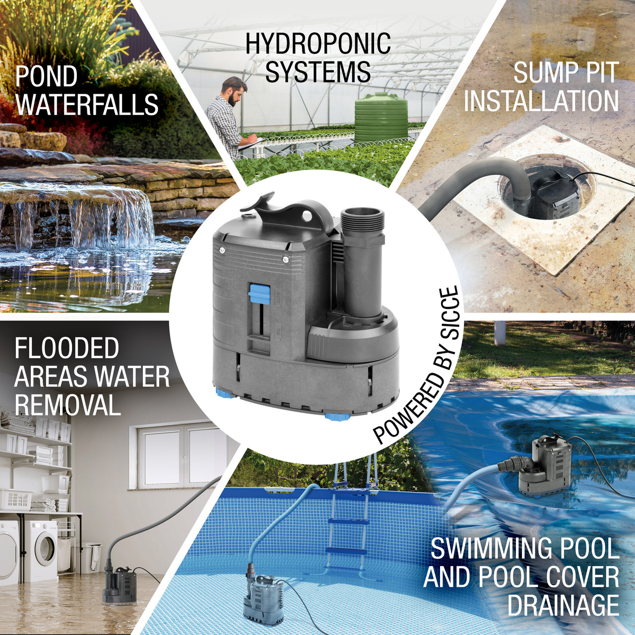Sicce 1/2 HP ULTRA 9000 Automatic Water Pump Submersible 2245 GPH