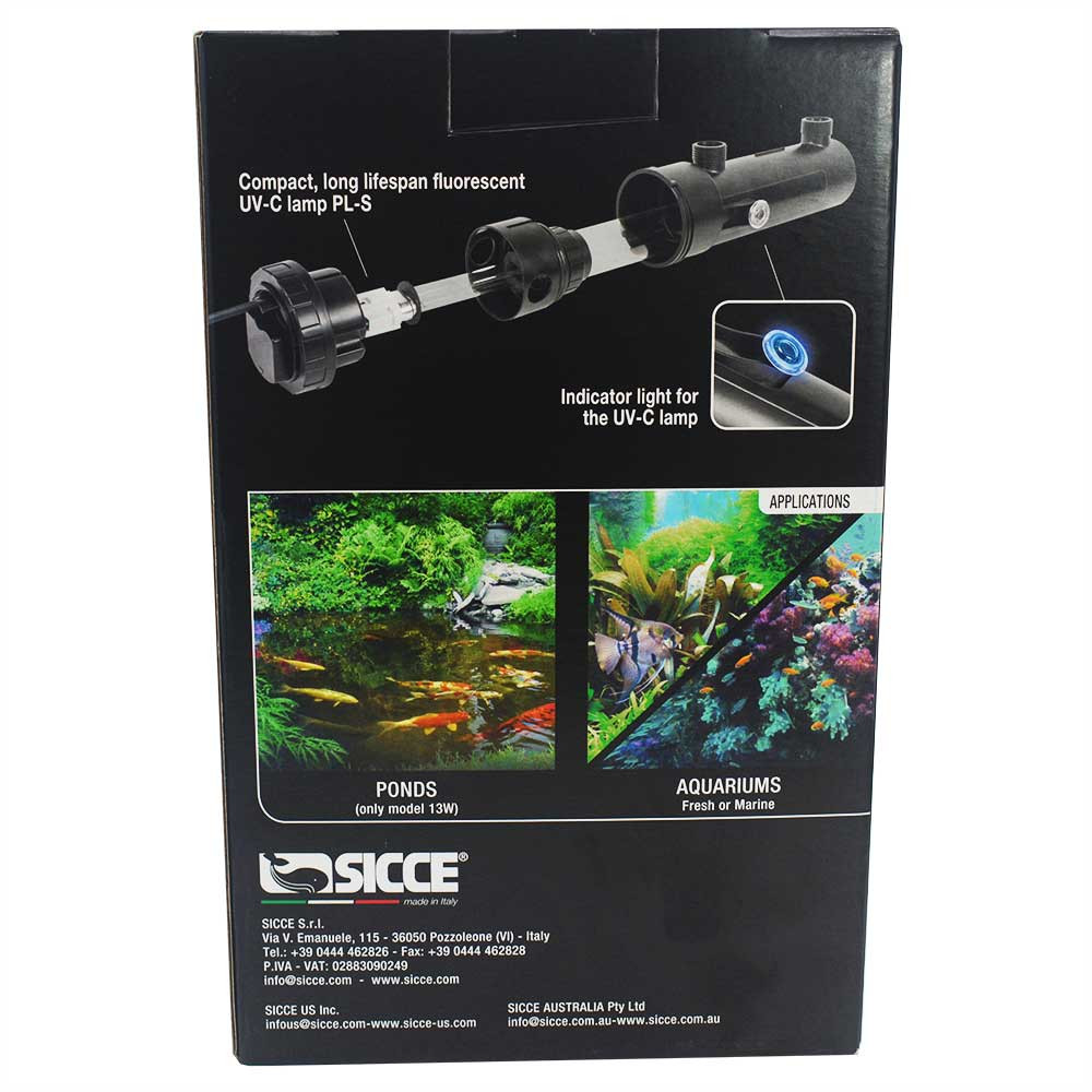 UV-C (7 Watt) Clarifier Ultraviolet UV Sterilizer - Sicce