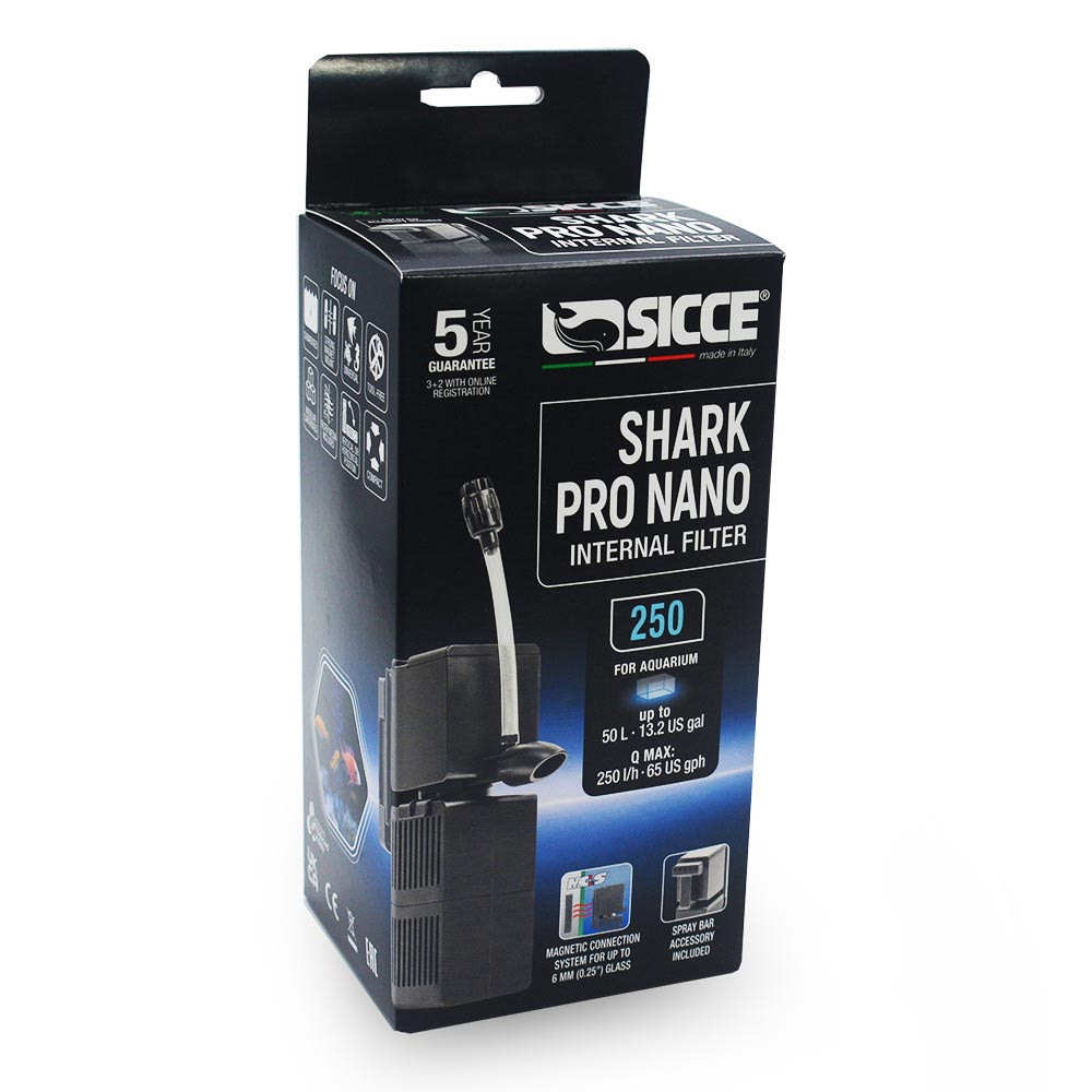 SHARK PRO NANO 250 Internal Aquarium Filter (65 gph) - Sicce