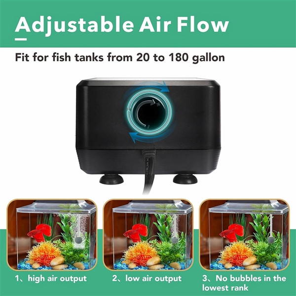 Adjustable Eco Air Pump (HG981-10W) - Hygger - SaltwaterAquarium.com