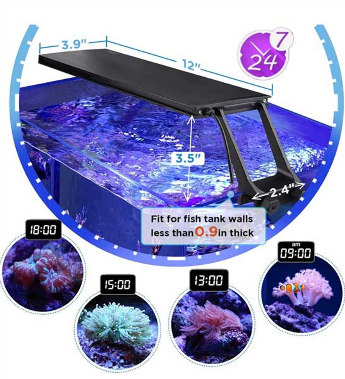 Apex Clip-on Light 22 Watt Saltwater (HG990) - Hygger