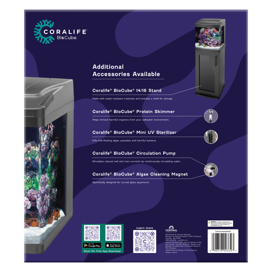 14 Gallon SMART BioCube Jr. Aquarium w/LED (Tank Only) - Coralife
