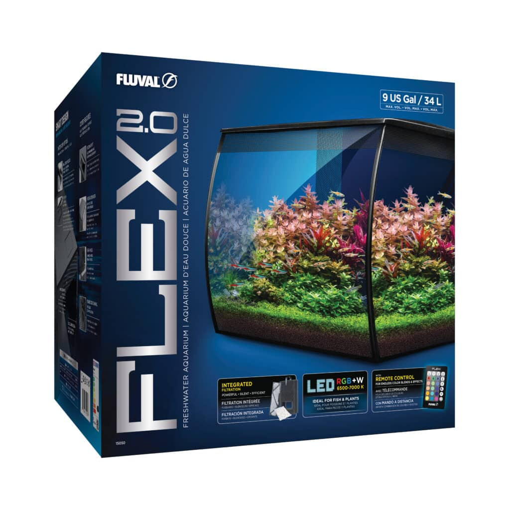 Fluval Flex 2.0 - 9 Gallon Aquarium Kit - Freshwater Fish Tank