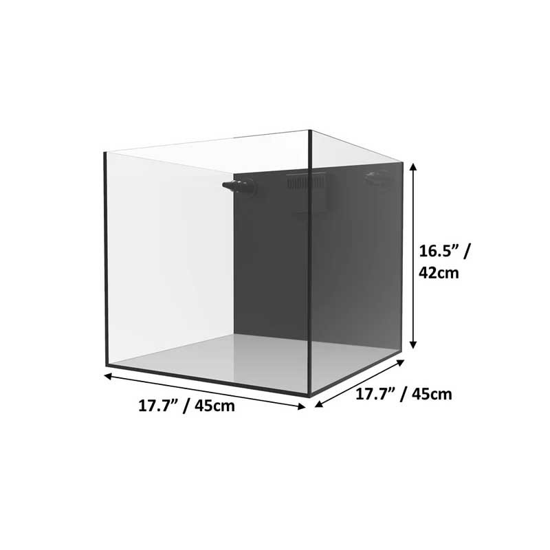 22.4 Gallon External Overflow Rimless Nano Tank - Fiji Cube 22.4 Gallon External Overflow Rimless Nano Tank - Fiji Cube