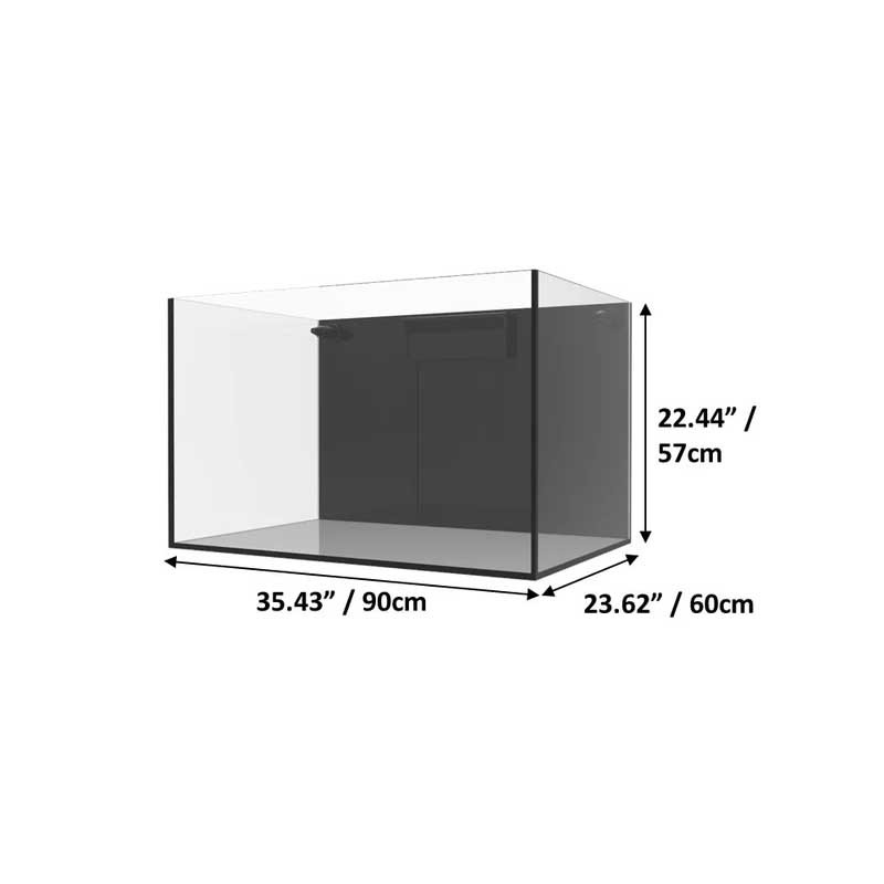81 Gallon External Overflow Rimless Tank w/ Black Stand - Fiji