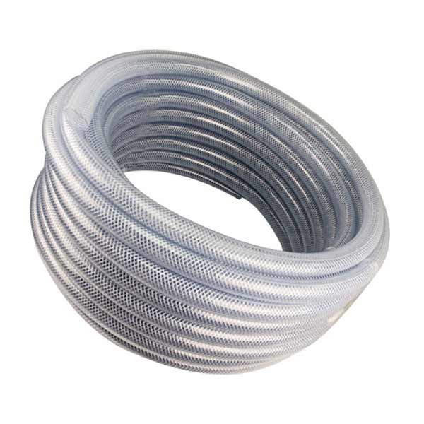 MVF Braided PVC Clear Tubing - 3/8" ID X 0.59" OD X 300 Ft - FDA Approved - 410.038x300