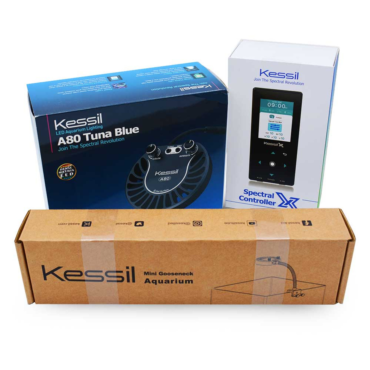 A80 Tuna Blue Complete Kit - Saltwater LED with Gooseneck & Spectral  Controller X - Kessil