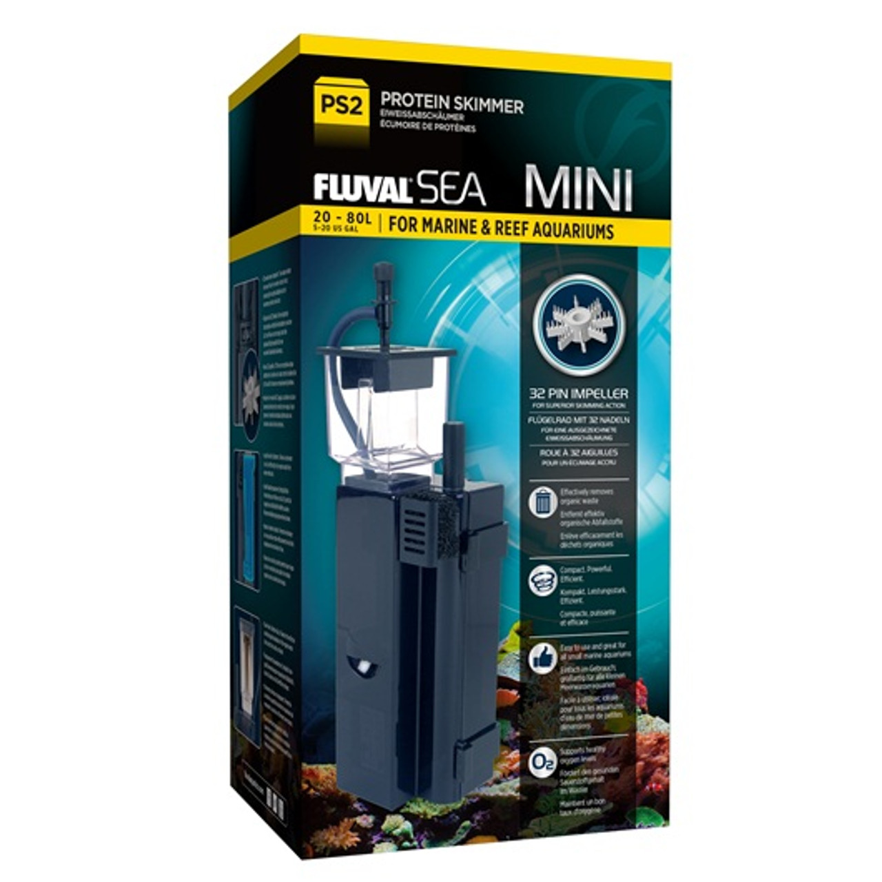 Fluval Sea PS2 Mini Protein Skimmer (up to 20 Gallons) - Fluval
