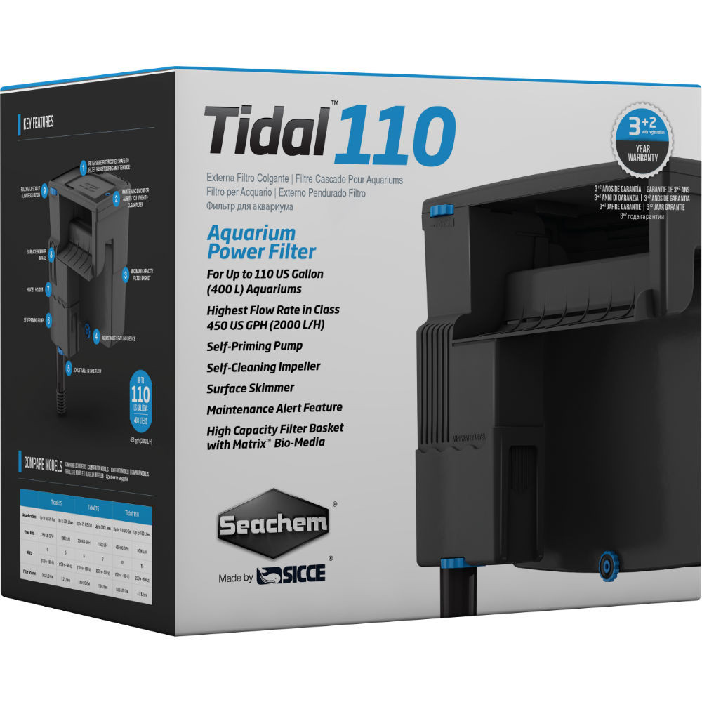 Tidal 110 HOB Power Filter (Up to 110 Gal) - Seachem