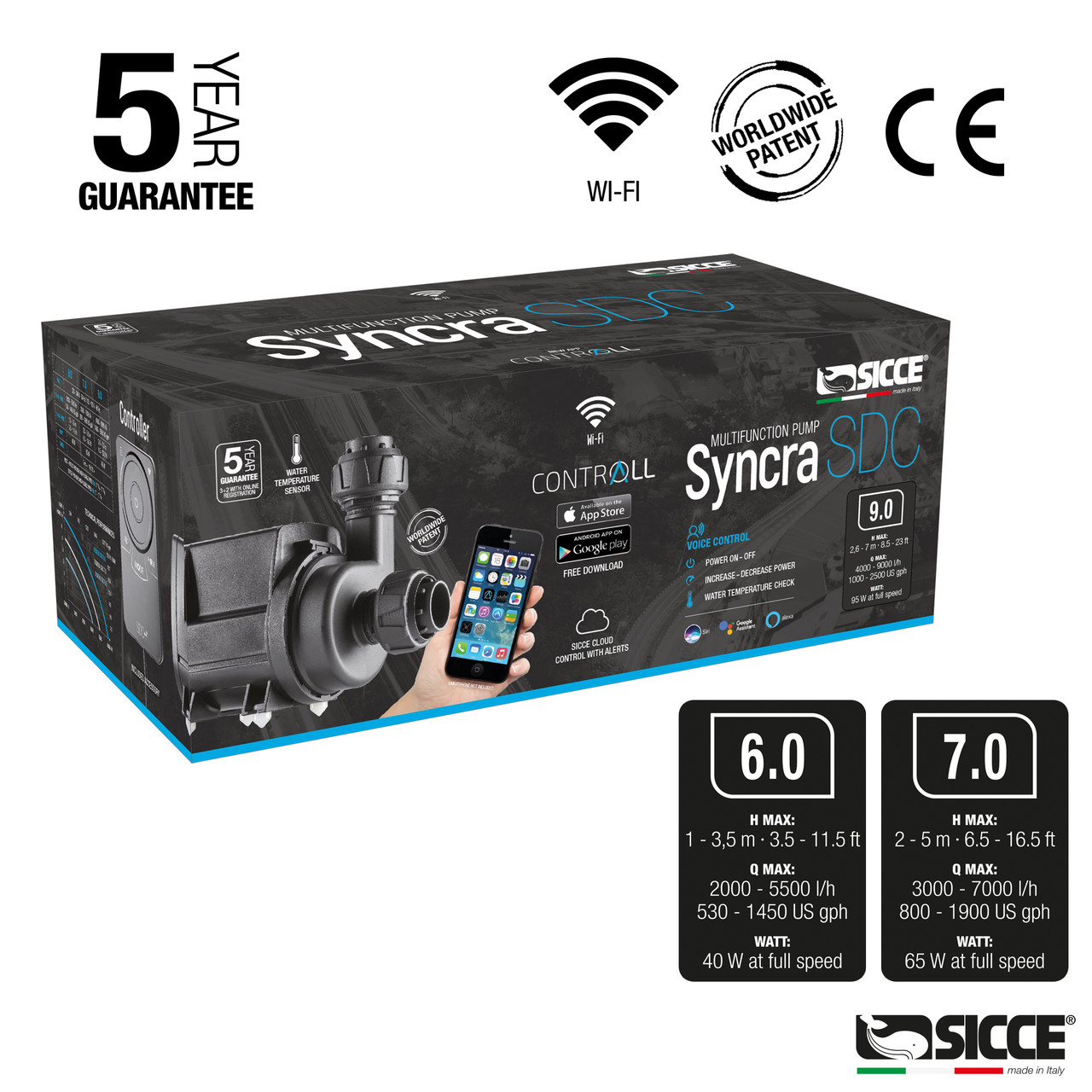 Syncra SDC 9.0 WIFI Return Pump (800 - 2500 gph) - Sicce