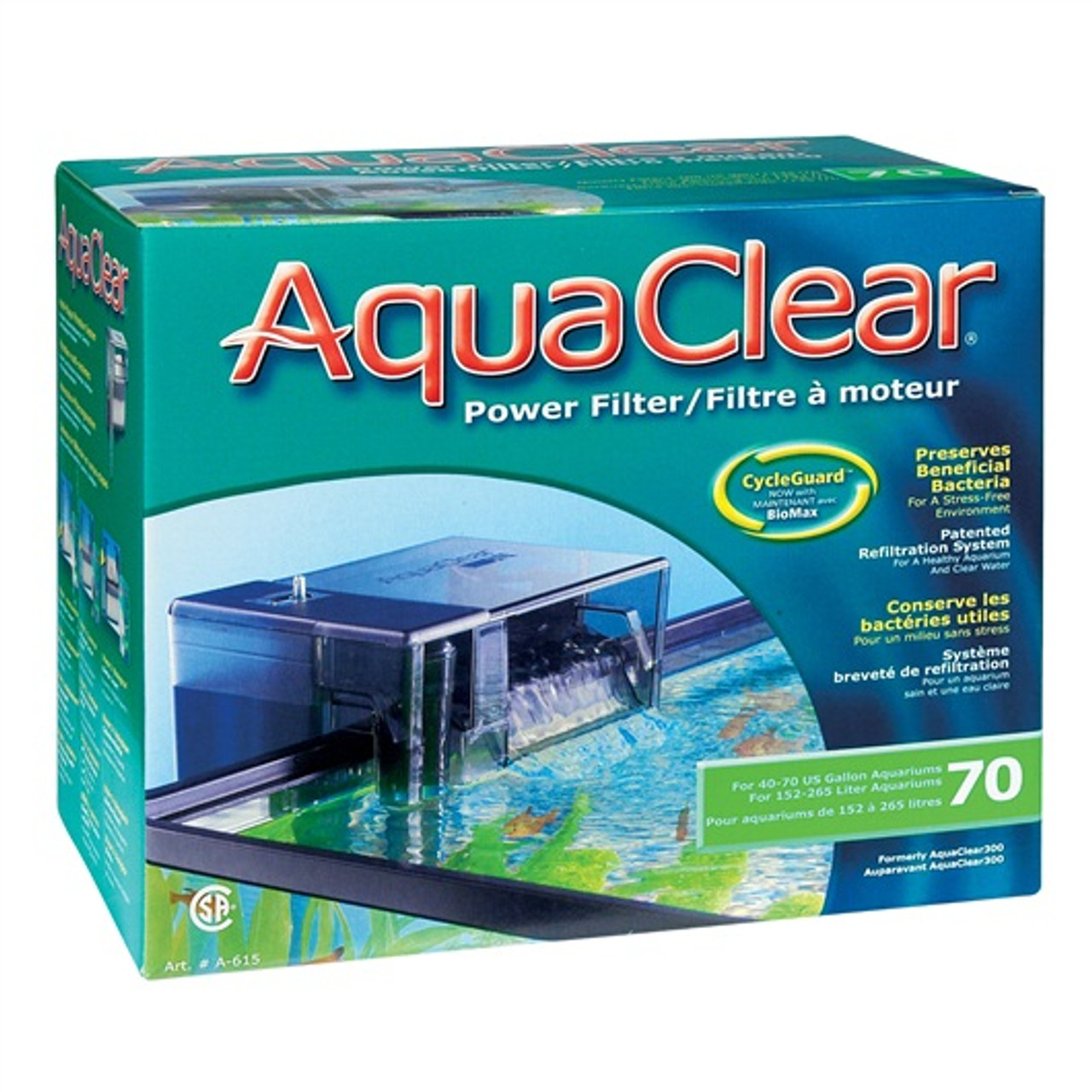 Hagen Aquaclear Hang On Power Filter 70 40 70 Gal Fluval Saltwateraquarium Com