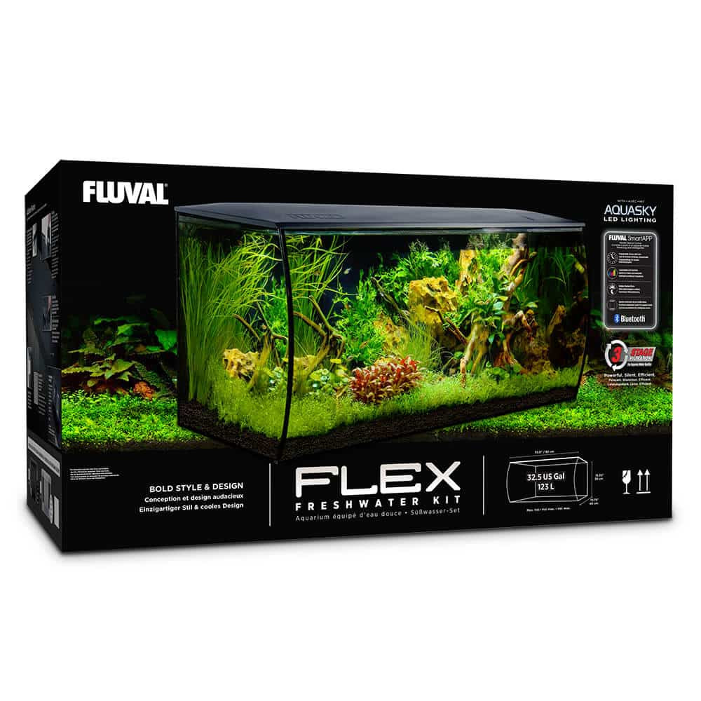 FLEX Freshwater Aquarium Kit, 123 L (32.5 US Gal), Black - Fluval
